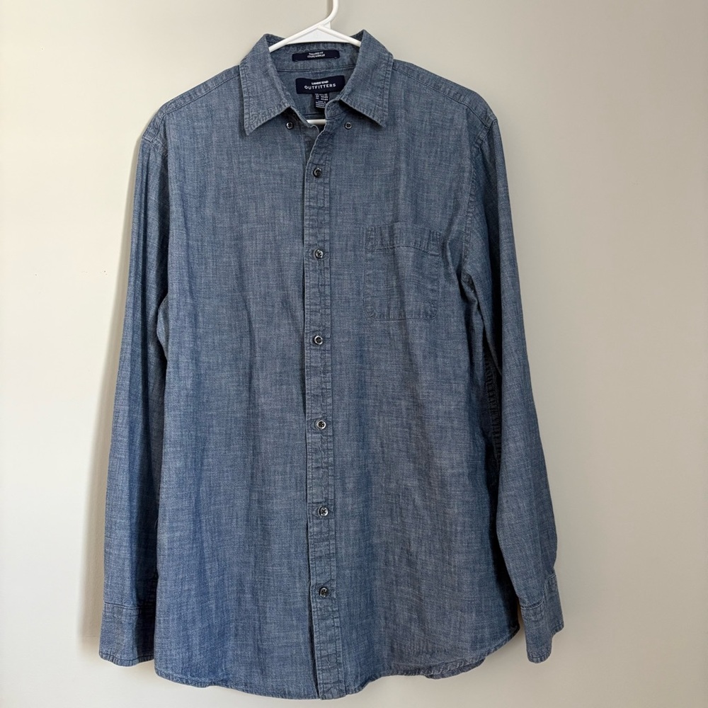 Lands’ End Outfitters Men’s Tailored Fit Chambray Button-Down Shirt 16½ x 35